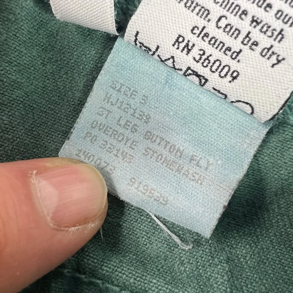 VTG Calvin Klein Jean's Juniors 26x31* Straight Green Faded Denim USA Made Tag 3